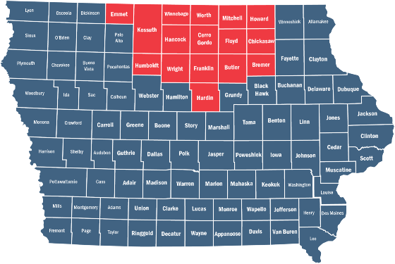 Map coverage area 