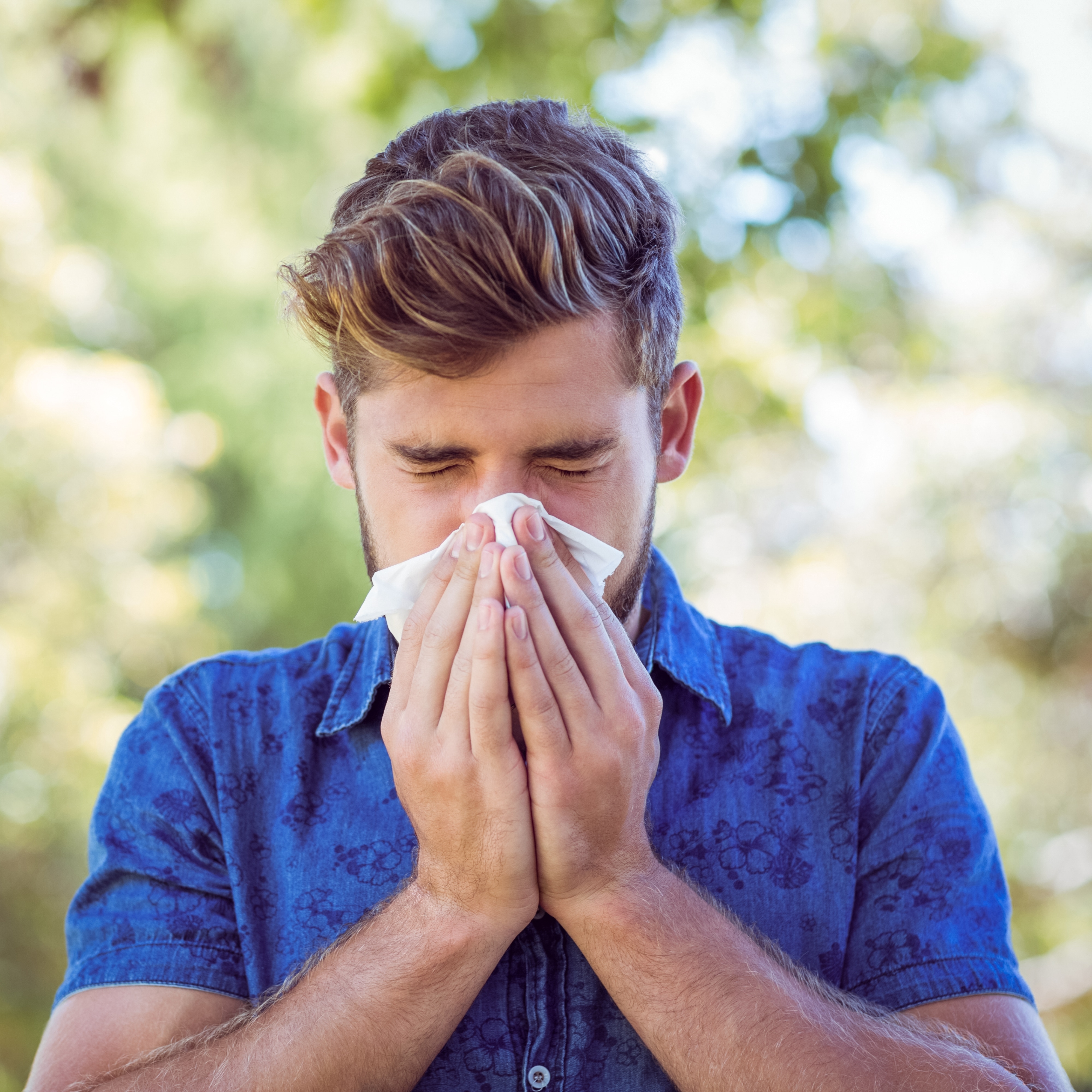 Man sneezing