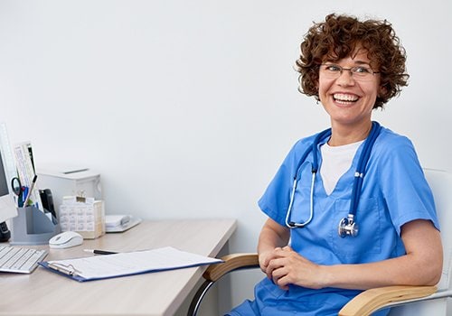 Doctor sitting at desk