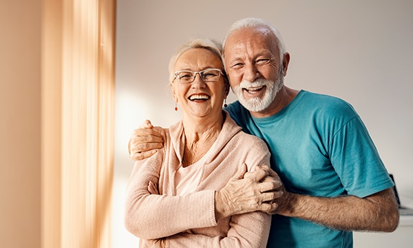 Older couple smiling